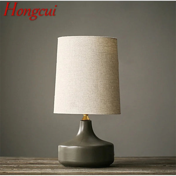 Hongcui Nordic Simple Table Lamp Contemporary Ceramic Desk Light LED for Home Bedside Decoration